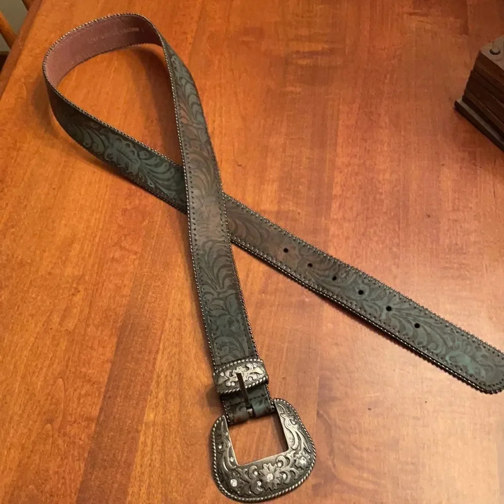 Women's Cowgirl Tooled 1781 leather belt - L